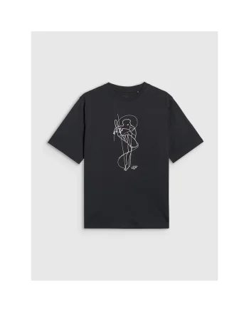 Tricou oversize  pentru fete, negru, bumbac