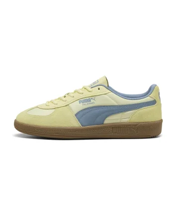 Pantofi sport Palermo Pop de piele intoarsa cu insertii de piele ecologica, Albastru pastel/Galben deschis