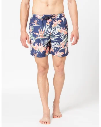 Pantaloni scurti de baie Vintage Hawaiian, Multicolor