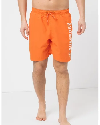 Pantaloni scurti de baie relaxed fit Code Applique 19 Inch, Portocaliu