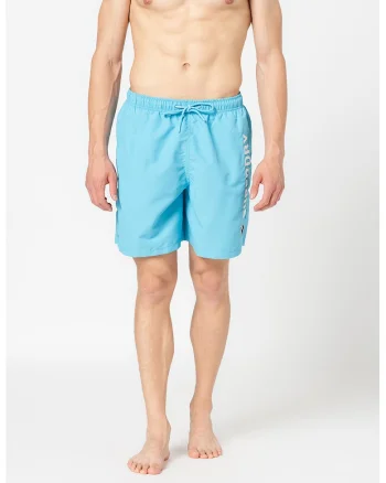 Pantaloni scurti de baie relaxed fit Code Applique 19 Inch, Albastru aquamarin