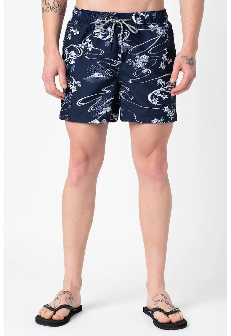 Pantaloni scurti de baie Super 5S Beach Volley, Alb/Bleumarin