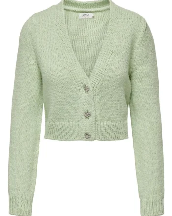 Cardigan dama  verde, acril, poliamida,