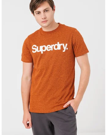 Tricou cu imprimeu logo Vintage Core, Alb/Portocaliu stins