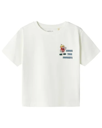 Tricou copii,  maneca scurta, bumbac organic, alb