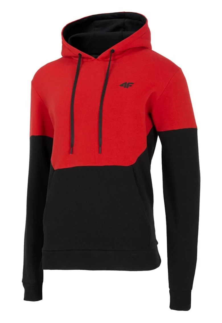 Hanorac barbati  confortabil, bumbac/poliester, negru/rosu,