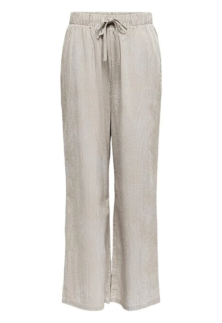 Pantaloni dama  croiala regulata, talie elastica, 100% bumbac, Bej
