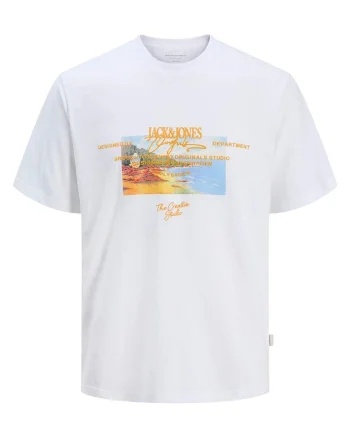 Tricou barbati,  maneca scurta, alb, bumbac