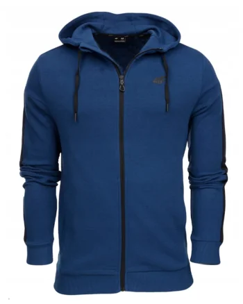 Hanorac sport cu fermoar,  Bumbac/Poliester, Albastru