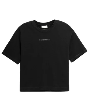 Tricou dama  maneca scurta, decolteu rotund, bumbac, negru