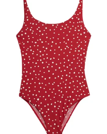 Costum de baie dama  elastic, uscare rapida, rosu, poliamida/elastan