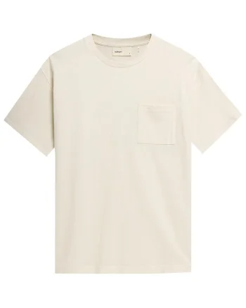 Tricou barbati  maneca scurta, decolteu rotund, bej, bumbac