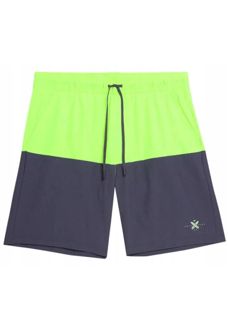Pantaloni scurti de baie pentru barbati,  Poliester, Verde/Bleumarin, Verde/Bleumarin
