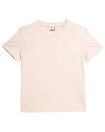 Tricou dama  maneca scurta, croiala regulata, decolteu rotund, bumbac, roz