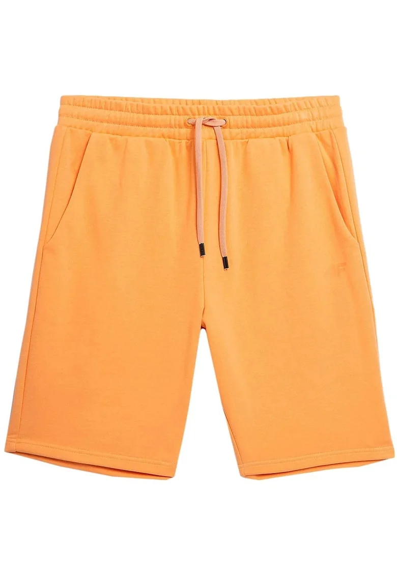 Pantaloni scurti  galben, bumbac/poliester, croiala regulata, buzunare laterale