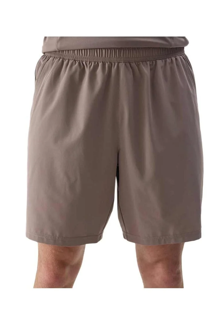 Pantaloni scurti  croiala regulata, talie elastica, poliester, Bej