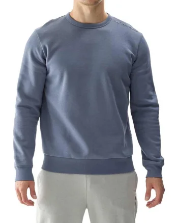 Bluza barbati  pufoasa, nervuri interioare, bumbac/poliester, albastru