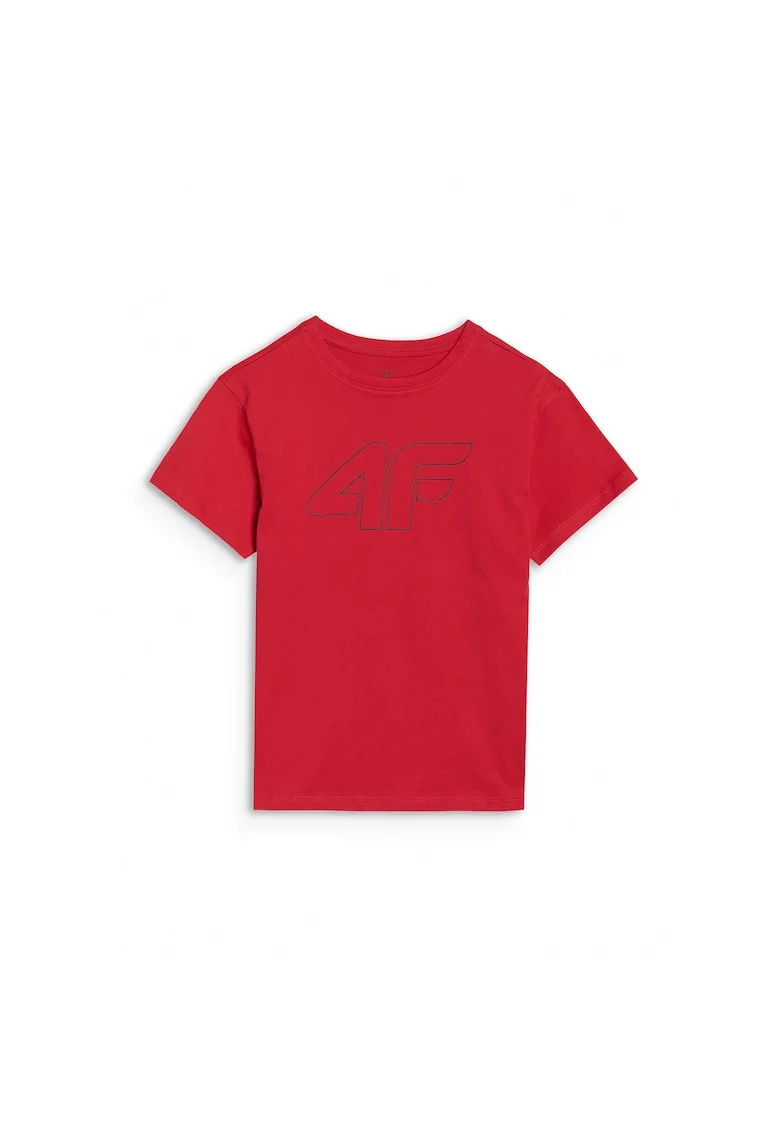 Tricou Oversize Baieti  Junior, Bumbac 100%, Rosu, Sportstyle, Marime 122, Imprimeu Logo Frontal, Sezon SS25