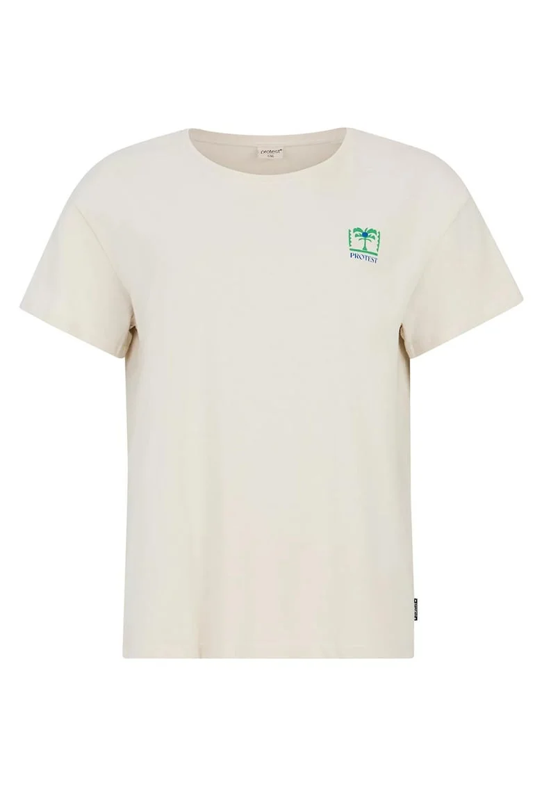 Tricou dama  Lassy, croiala regulata, decolteu rotund, bumbac, bej