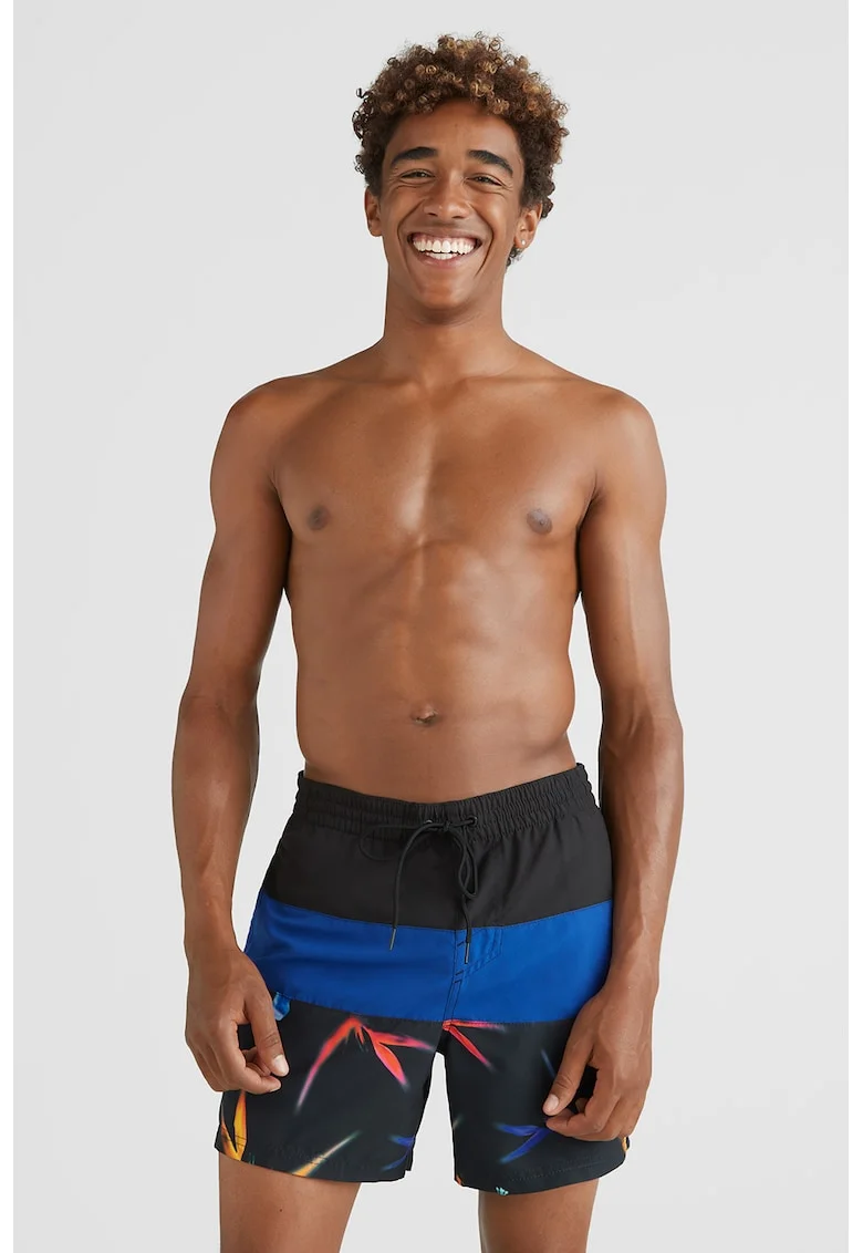 Pantaloni scurti de plaja cu snur in talie Frame, Bleumarin