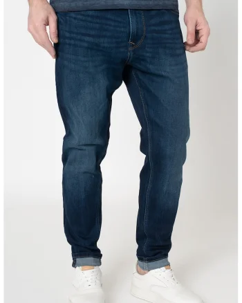 Blugi relaxed fit Johnson, Albastru pastel/Albastru inchis