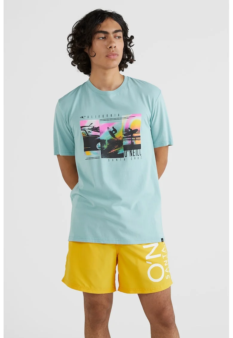 Tricou de bumbac cu imprimeu grafic Bays, Verde menta