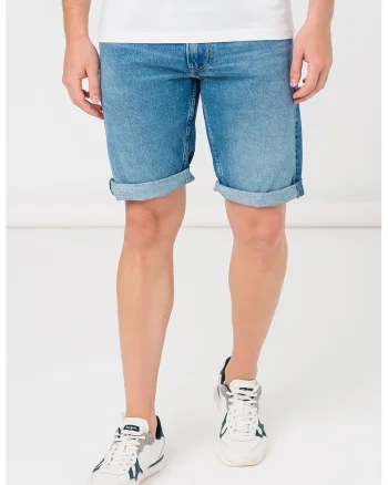Bermude relaxed fit din denim Callen, Albastru