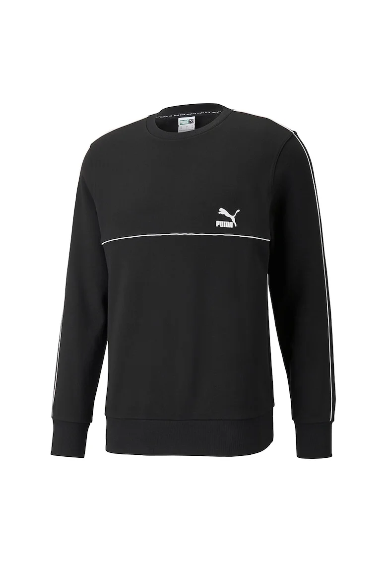 Bluza sport regular fit cu decolteu la baza gatului, Negru/Alb,