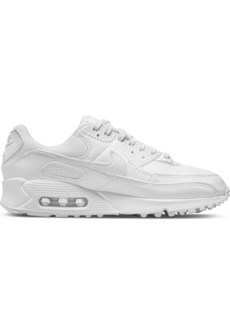 Pantofi sport din piele ecologica cu garnituri din material textil Air Max 90, Alb