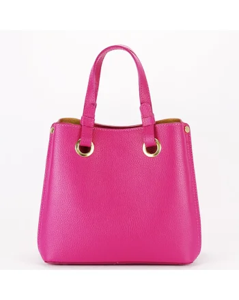 Geanta din piele naturala office/casual B-8916 129, Fucsia, 23x25x12