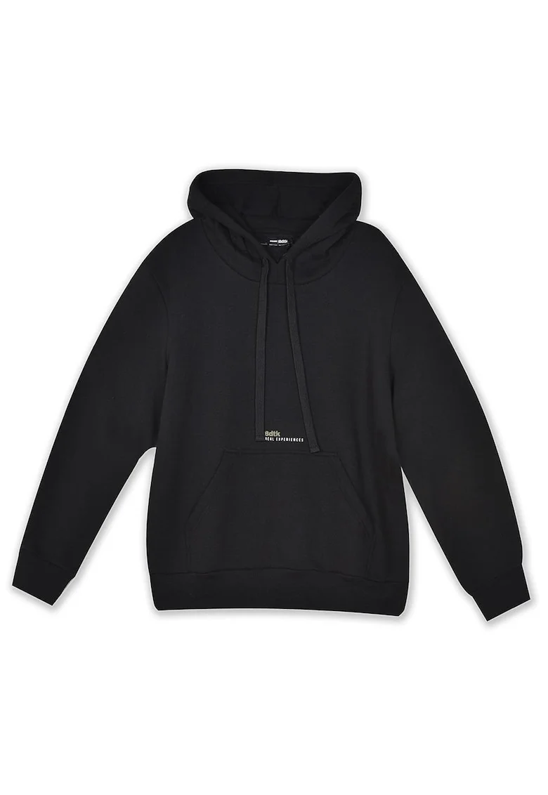 Hanorac barbat BDTK, captuseala fleece, snururi reglabile, imprimeu, bumbac/poliester, negru