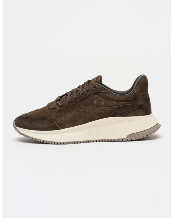 Pantofi sport din piele intoarsa cu detaliu logo Ttnm Evo Runn, Maro inchis