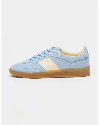 Pantofi sport din piele intoarsa cu logo Brenta, Albastru deschis