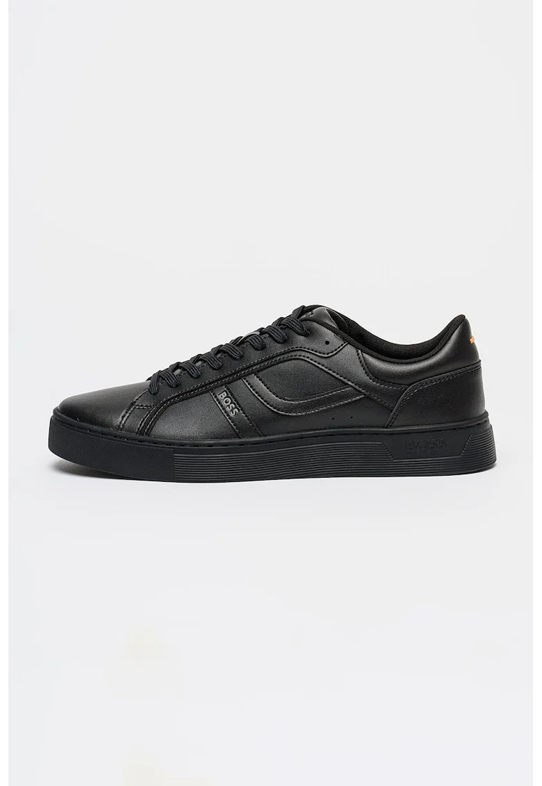 Pantofi sport din piele ecologica cu logo discret Rhys, Negru