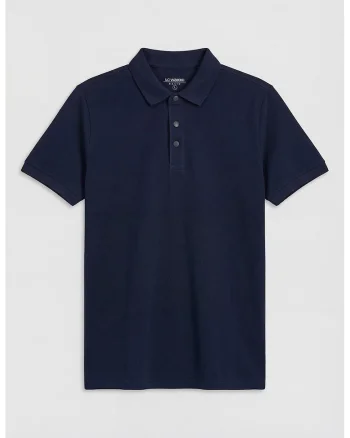 Tricou polo cu croiala regular-fit si model uni, Bleumarin