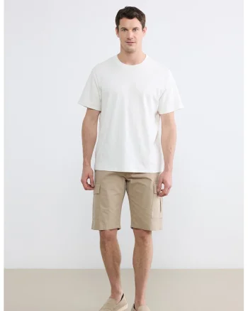 Pantaloni scurti cargo cu croiala lejera, Bej