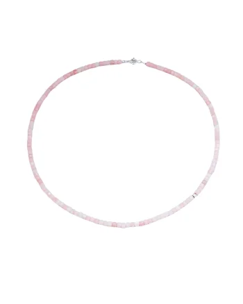 Colier din pietre de opal roz cu argint 925, 40 cm
