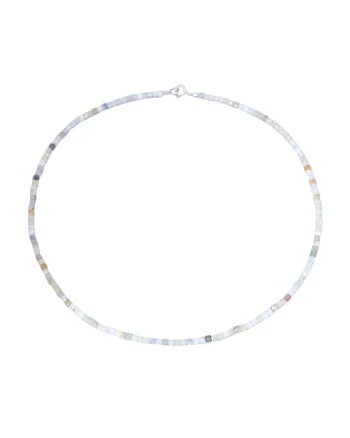 Colier din pietre de crisopraz cu argint 925, 40 cm