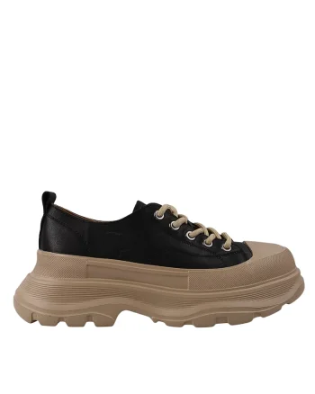Tenisi dama,  6805 negru, piele naturala, Negru