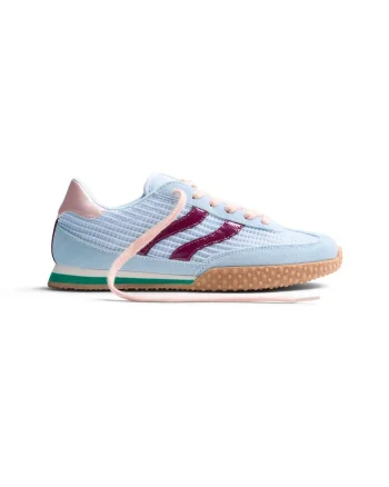 Pantofi sport din piele intoarsa si plasa cu aspect texturat Chacke, Rosu/Albastru
