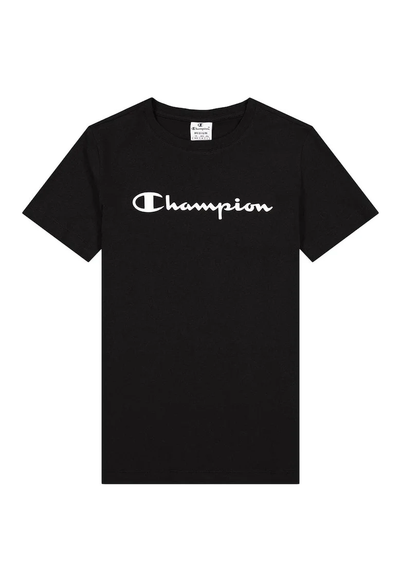 Tricou dama  croiala regulata, decolteu rotund, bumbac, Negru