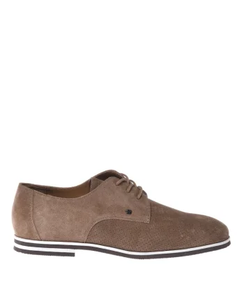 Pantofi de piele intoarsa cu perforatii, Bej
