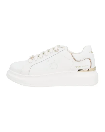 Pantofi sport din piele si piele ecologica, Alb