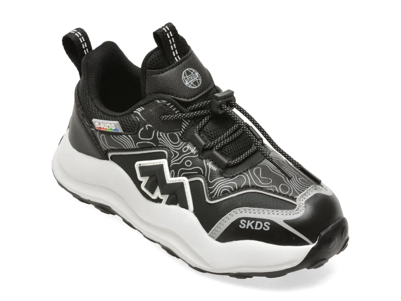 Pantofi sport SELECTION KIDS negri, W986, din piele ecologica