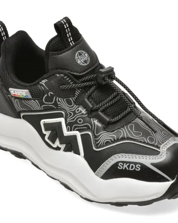 Pantofi sport SELECTION KIDS negri, W986, din piele ecologica