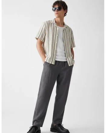 Pantaloni de bumbac cu talie ajustabila, Gri inchis