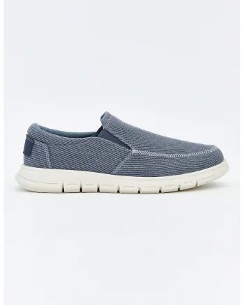 Pantofi uni din material textil, Bleumarin
