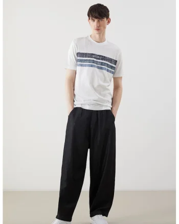 Tricou regular-fit cu imprimeu pe piept, Alb