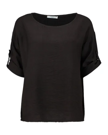 Bluza cu maneci ajustabile, Maro inchis