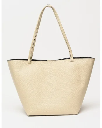 Geanta shopper de piele cu etui detasabil, Bej sampanie